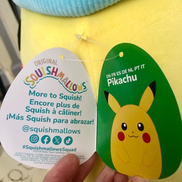 Pokemon Pikachu, 20" Squishmallow, Winter Hat, Christmas Holiday Plush NEW, RARE - Picture 8 of 14